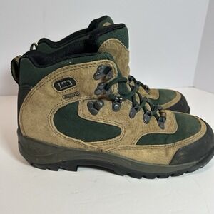 REI‎ Monarch Goretex Brown/forest green Hiking Boots Women's Size 7.5